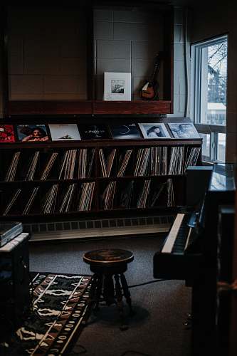 music brown wooden shelf piano